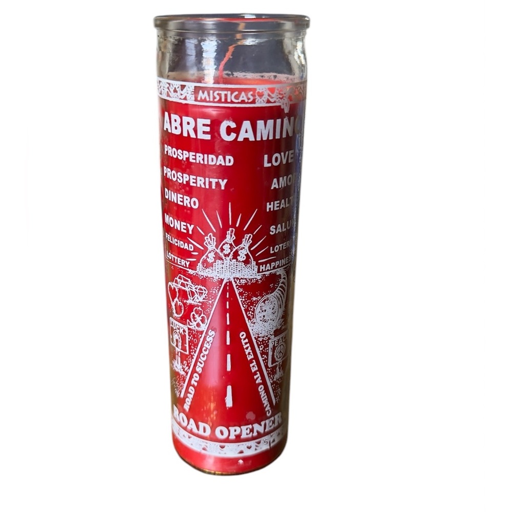 Red open roads 7 days candle/ vela roja abrecaminos de 7 dias
